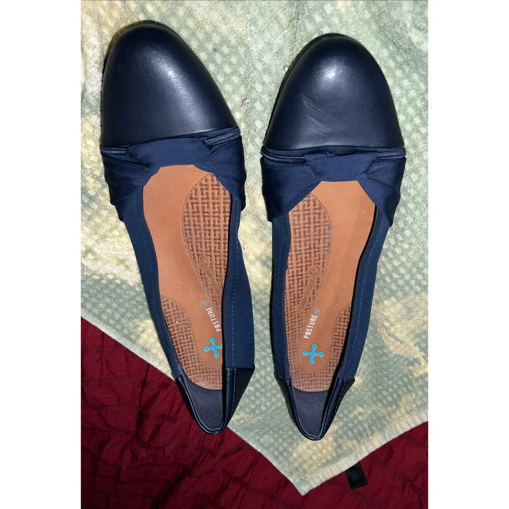 Baretraps Round Toe Slip On Blue Posture Plus Orthotic Comfort Flats Shoes